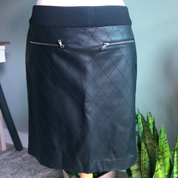 Ann Taylor Dresses & Skirts - Ann Taylor Black faux leather skirt NWT